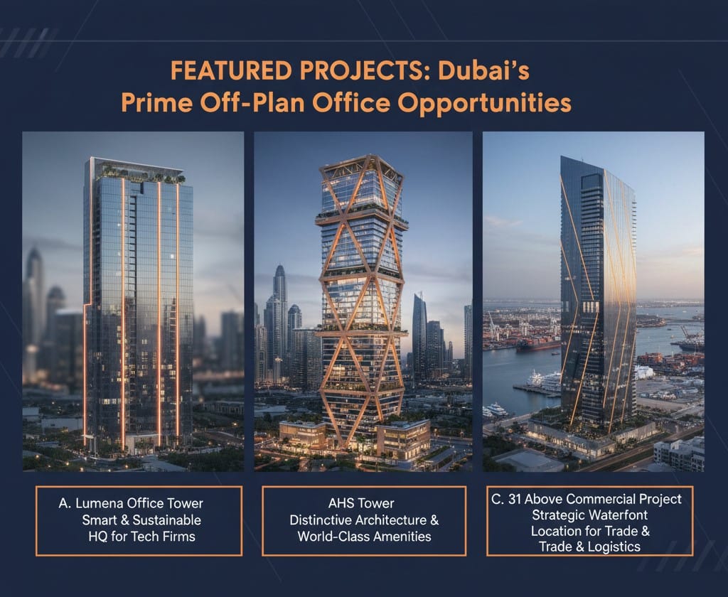 The 464% Surge: Why Off-Plan Office Dubai Investment is 2025’s Hidden Gold Mine 4 Featured Projects Spotlighting the Opportunity