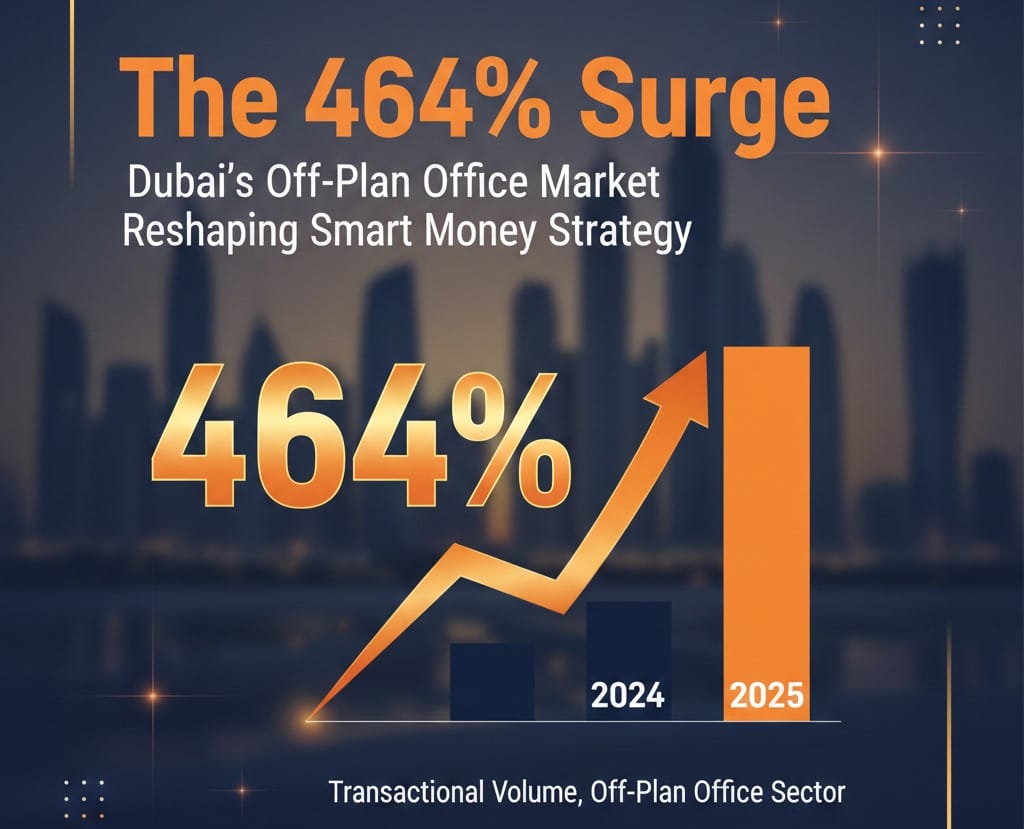 The 464% Surge: Why Off-Plan Office Dubai Investment is 2025’s Hidden Gold Mine 1 The 464% Wave Reshaping Smart Money Strategy