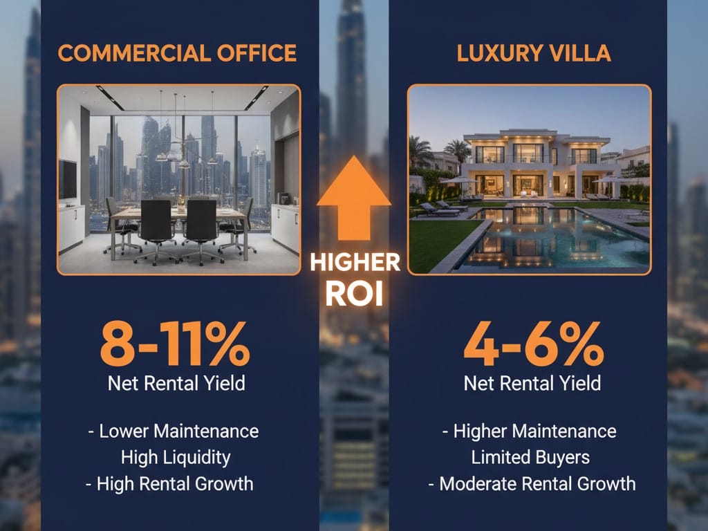 The 464% Surge: Why Off-Plan Office Dubai Investment is 2025’s Hidden Gold Mine 3 The ROI Showdown Office vs. Villa Investments