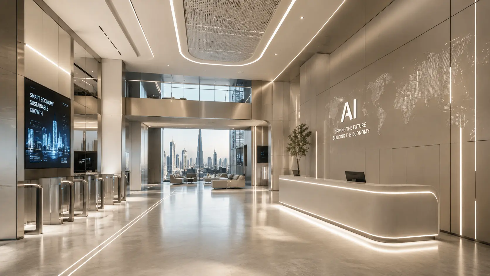 Dubai Property Market Resilience: How the UAE Economy Protects Your 2026 Investment 2 Modern tech-driven economy in UAE supporting Dubai property market resilience 2026.