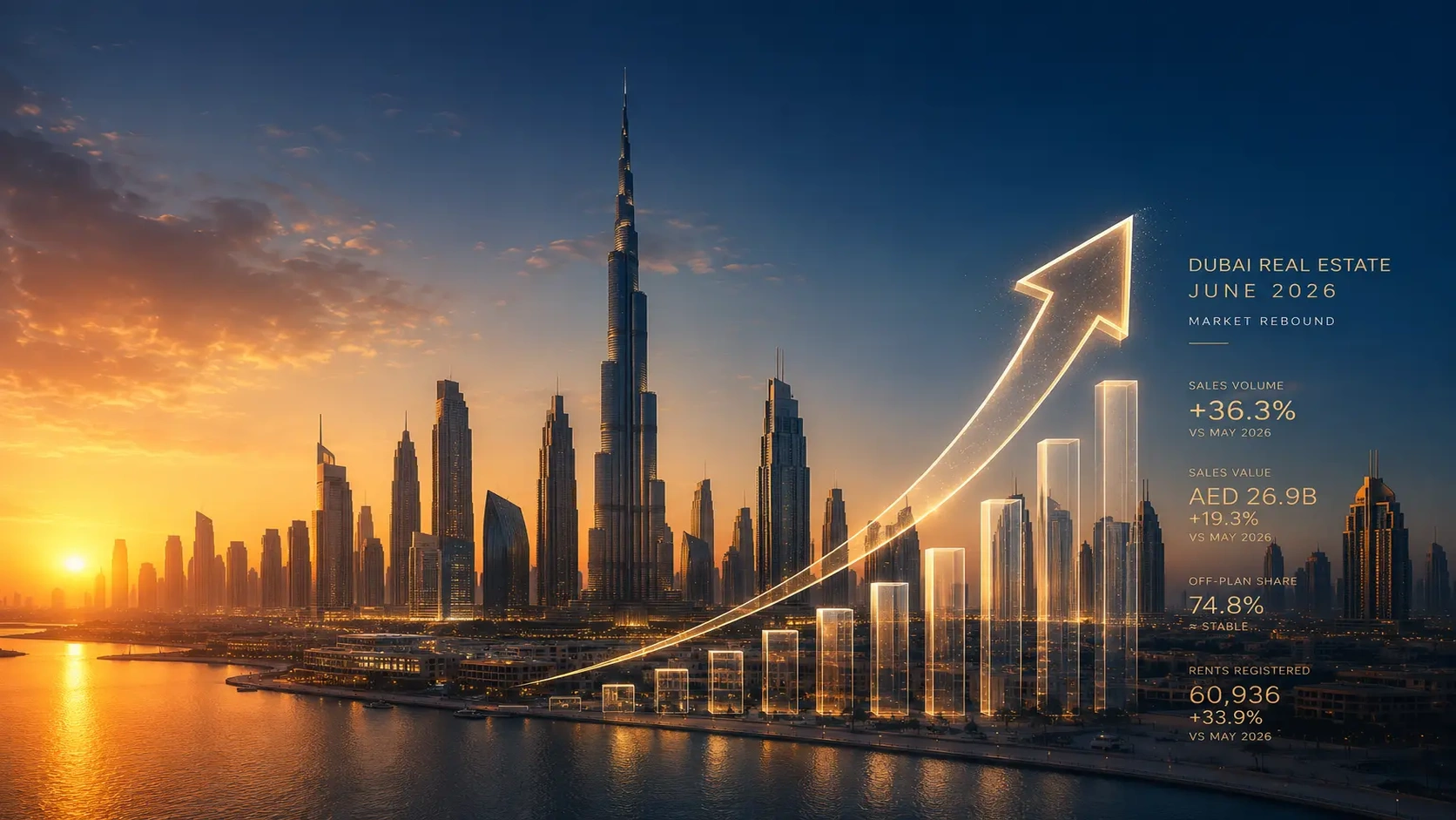 Dubai real estate market 2026 rebound and skyline view