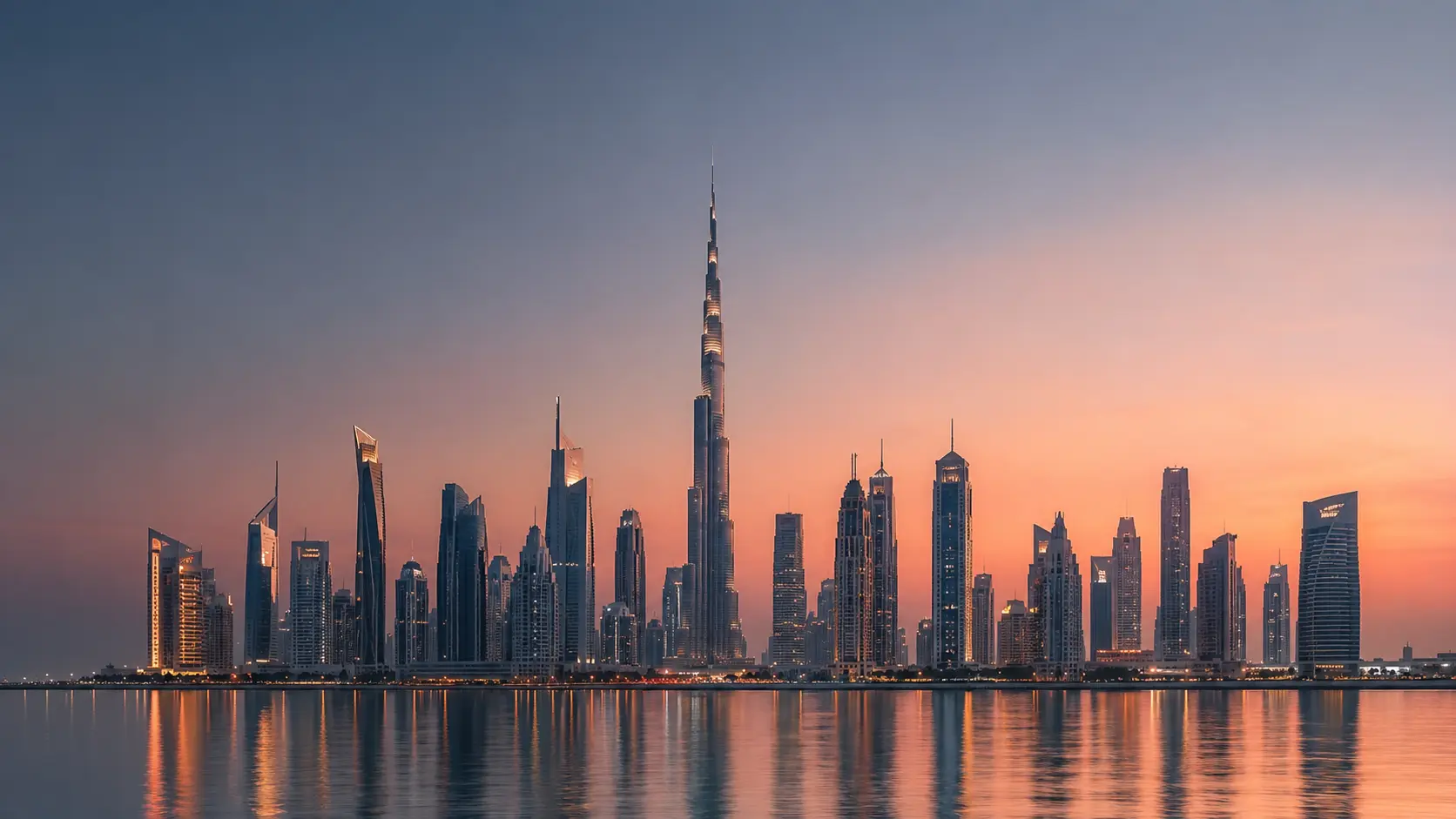 Dubai property market resilience 2026 illustrated by a sleek minimalist Dubai skyline representing economic stability.