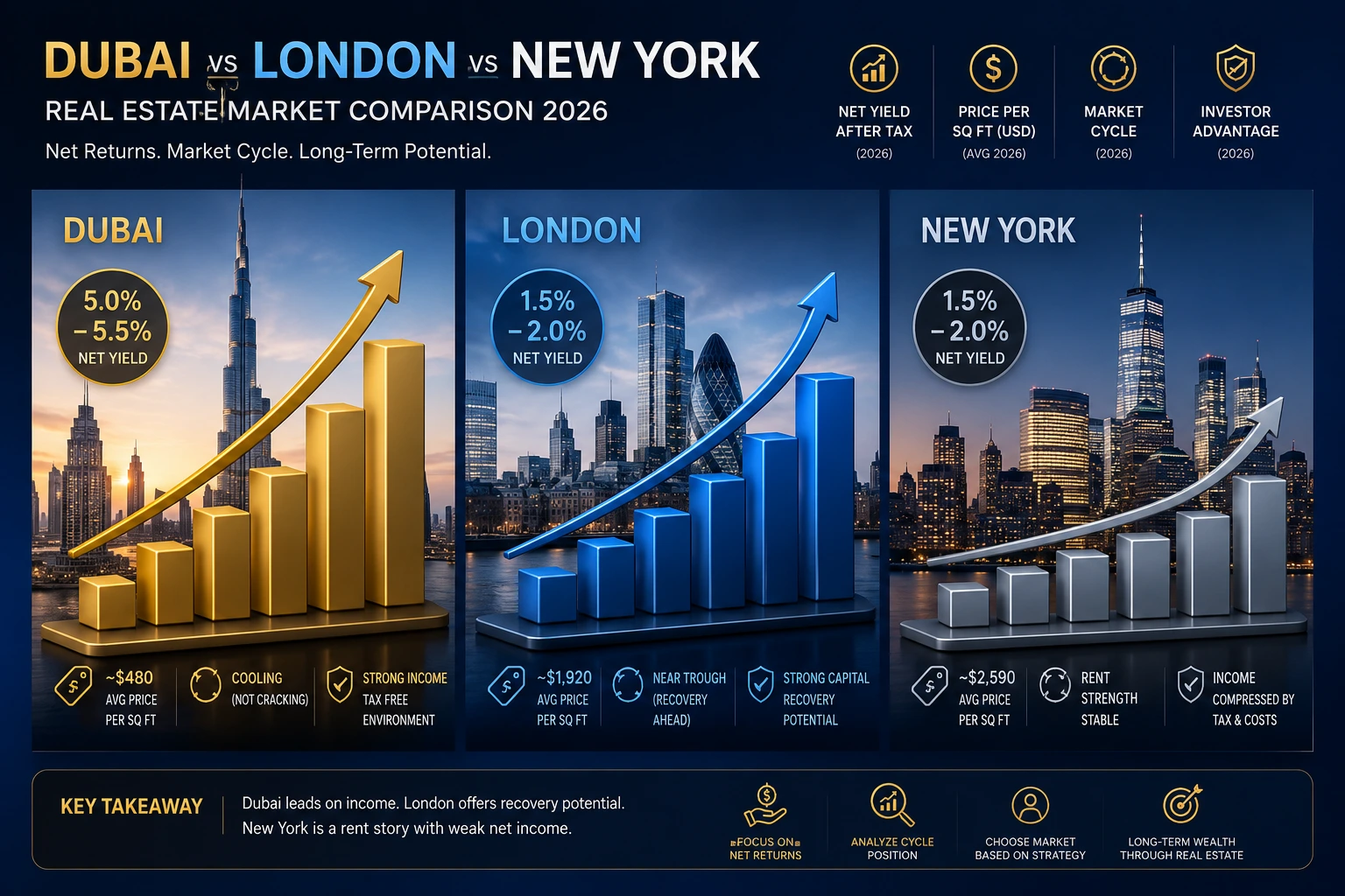 Dubai property investment vs London and New York