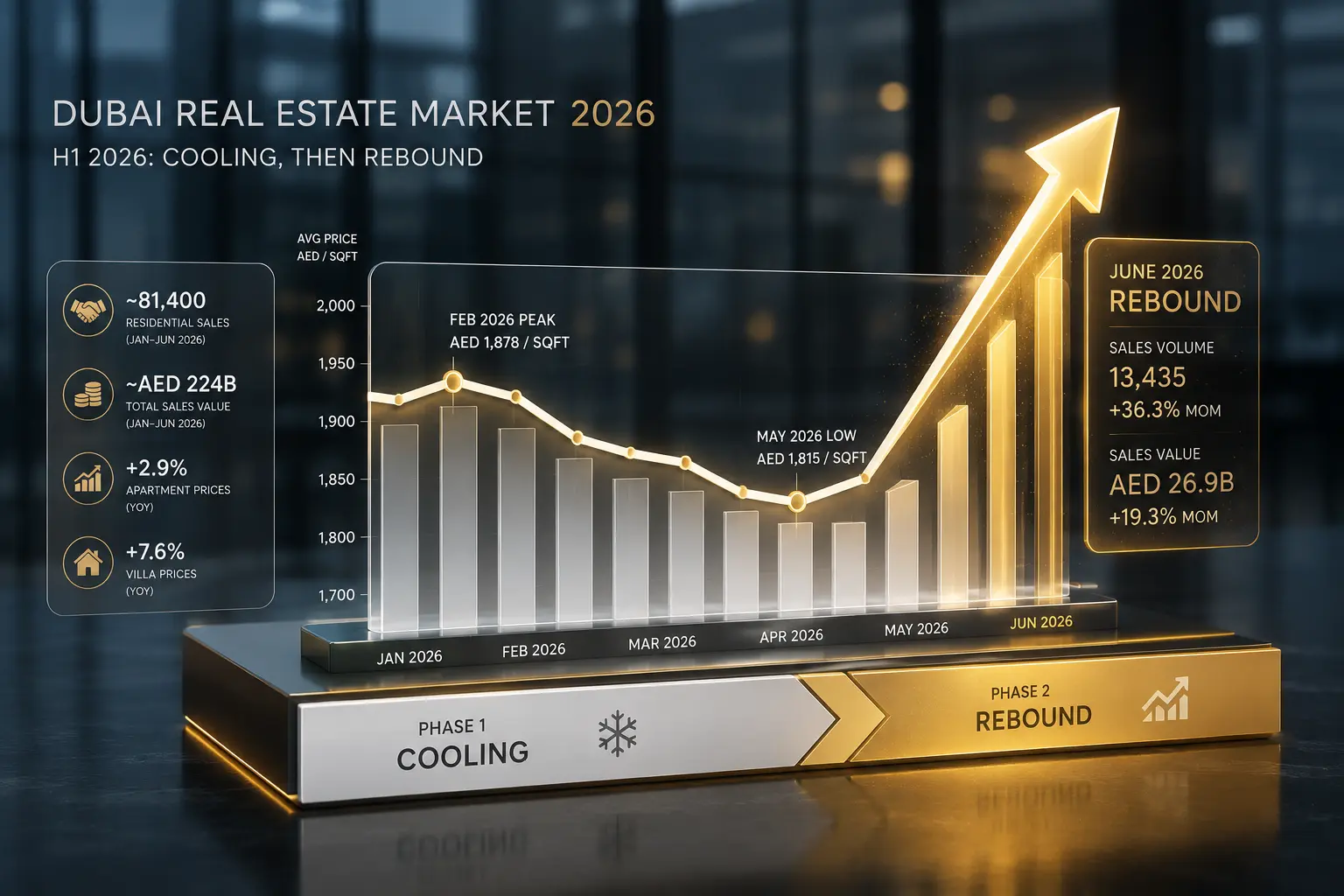 Dubai Real Estate in June 2026: Why the Market Rebounded Faster Than Anyone Expected 1 Analysis of Dubai real estate market 2026 performance trends