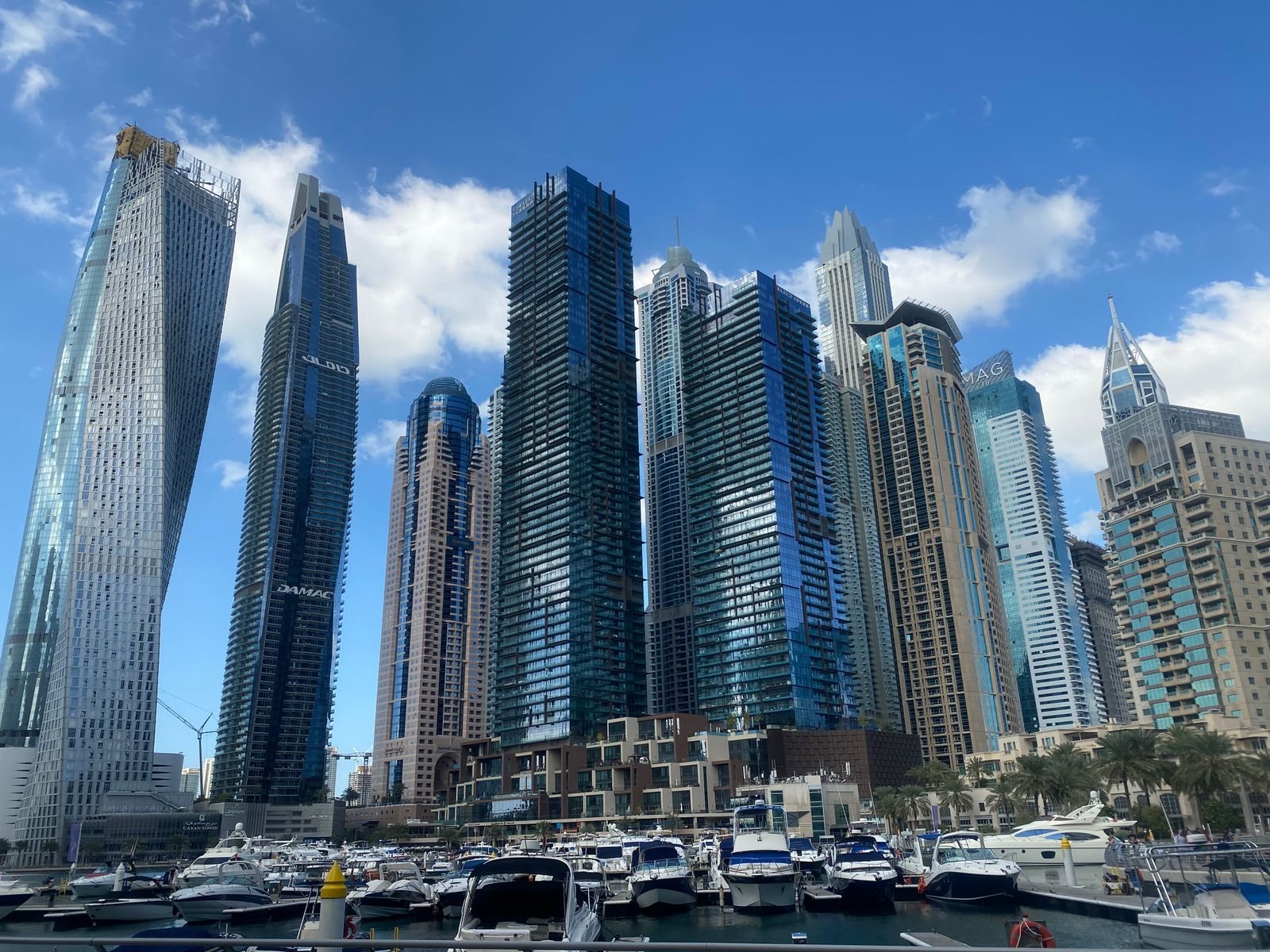 Dubai Marina residential towers beside the waterfront